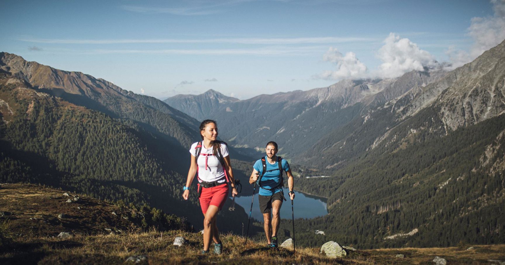 Two people on a hike