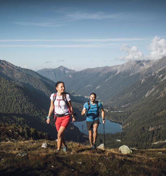 Two people on a hike