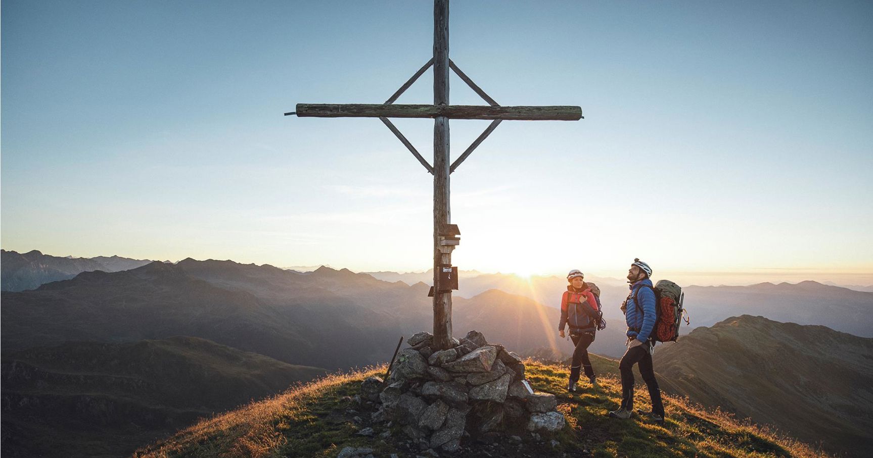 At the peak of a mountain